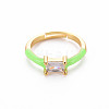 Brass Enamel Cuff Rings RJEW-T016-23-NF-2