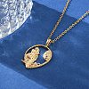 Brass Clear Cubic Zirconia Pendant Necklaces for Women NJEW-B121-01G-02-3