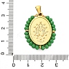 Ion Plating(IP) 304 Stainless Steel Faceted Rondelle Grass Wrapped Oval Pendants STAS-Z100-04G-09-3