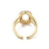 Brass Micro Pave Cubic Zirconia Open Cuff Rings RJEW-R146-17B-G-2