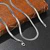 4mm Rack Plating Brass Herringbone Chain Necklaces for Women Men MAK-L044-17P-1