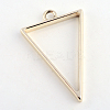 Rack Plating Alloy Triangle Open Back Bezel Pendants X-PALLOY-S047-09E-FF-2