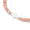 Natural Sunstone Beaded Braided Bead Bracelets for Women BJEW-JB12211-01-3