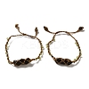 Natural Tiger Eye Bullet Braided Bead Bracelets BJEW-K225-01C-1