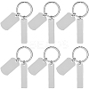 20Pcs 201 Stainless Steel Blank Pendant Keychain KEYC-SC0001-62A-1