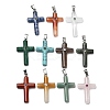 Natural & Synthetic Mixed Gemstone Cross Pendants KK-D021-04P-1