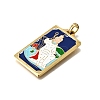 Tarot 304 Stainless Steel Enamel Pendants STAS-M119-07R-G-3