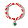 Elegant Christmas Handmade Polymer Clay Heishi Beaded Stretch Bracelets MV9996-8-1