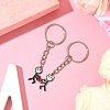 2Pcs 304 Stainless Steel Enamel Keychain KEYC-FS00034-02-6