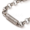 Tarnish Resistant 201 Stainless Steel Column Rolo Chain Bracelets BJEW-B078-75P-2