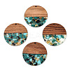 Transparent Resin & Walnut Wood Pendants RESI-TAC0017-75-A02-1