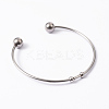 Fashion 304 Stainless Steel Cuff Bangles Torque Bangles X-BJEW-H473-01P-2