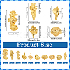 1000pcs 10 Styles Marine Theme Alloy with Brass Cabochons MRMJ-SC0001-33-2