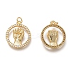 Brass Micro Pave Clear Cubic Zirconia Pendants X1-ZIRC-H107-01G-2