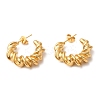 Ion Plating(IP) 304 Stainless Steel Twist Round Earrings X-EJEW-K244-29G-1