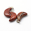 Moon Natural Red Rainbow Jasper Pendants G-Q369-12-2