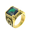 316L Stainless Steel & Cubic Zirconia Men's Vintage Carved Finger Rings FS-WG82D33-39-1