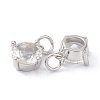 Brass Cubic Zirconia Charms ZIRC-C022-05P-2