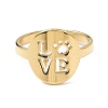 Ion Plating(IP) 304 Stainless Steel Word Love Adjustable Ring for Women RJEW-I097-01G-2