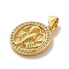 Zodiac Theme Brass Micro Pave Cubic Zirconia Pendants KK-M273-05A-G-2
