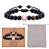 2Pcs Acrylic & Glass & Natural Tiger Eye Beads Braided Bead Bracelets BJEW-DC0001-12B-1