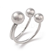 Non-Tarnish 304 Stainless Steel Round Cuff Rings for Women RJEW-G315-05P-1