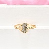 Brass Micro Pave Clear Cubic Zirconia Cuff Rings for Women RJEW-H247-33G-3