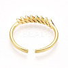 Brass Micro Pave Cubic Zirconia Cuff Rings for Women KK-T070-109-3