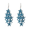 430 Stainless Steel Starfish Dangle Earrings EJEW-A137-11P-02-4