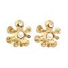 304 Stainless Steel Clear Cubic Zirconia Stud Earrings EJEW-R020-05G-01-4