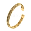 304 Stainless Steel Wire Mesh Cuff Bangles for Women BJEW-D022-01A-G-2