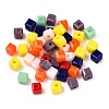 Opaque Color Faceted Glass Beads GLAA-E047-02A-2