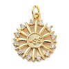 Rack Plating Brass Micro Pave Cubic Zirconia Pendants KK-Z071-54G-01-1