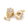 Rack Plating Alloy Rhinestone European Dangle Charms FIND-C055-19G-01-2