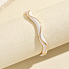 Zinc Alloy Enamel Irregular Wave Open Hinged Cuff Bangles for Women Daily Wear XR9977-5-1