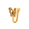 Brass Micro Pave Clear Cubic Zirconia Butterfly Clip-on Nose Septum Rings WGE0FFA-01-3