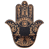 Hamsa Hand Wooden Crystal Sphere Display Stands AJEW-WH0258-822B-1