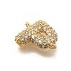 Brass Micro Pave Cubic Zirconia Letter Links KK-I717-04P-2