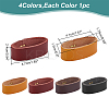 WADORN 4Pcs 4 Colors Cowhide Leather Loop Keepers FIND-WR0010-63-2
