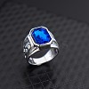 Alloy Rhinestone Finger Rings for Men FS-WG512DB-23-1