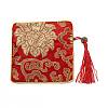 Chinese Brocade Tassel Zipper Jewelry Bag Gift Pouch ABAG-F005-01-3