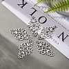 Tibetan Style Alloy Rhombus Filigree Joiners Links X-TIBE-5377-AS-LF-6
