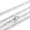Non-Tarnish 304 Stainless Steel Figaro Chain Necklaces NJEW-E143-09P-2
