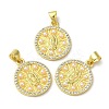 Rack Plating Brass Cubic Zirconia Pendants KK-Q771-02G-2