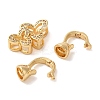 Flower Brass Micro Pave Clear Cubic Zirconia Fold Over Clasps KK-A227-28G-2