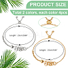 8Pcs 2 Style Adjustable 304 Stainless Steel Slider Bracelet Making AJEW-PH0011-83-5