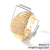 Elegant Fashionable Thread Design Brass Rhinestone Cuff Rings GP3744-2-2