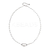 304 Stainless Steel Screw Carabiner Lock Pendant Paperclip Chain Necklaces NJEW-JN05860-02-4