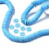 Flat Round Handmade Polymer Clay Beads CLAY-R067-12mm-36-5