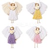 Angel Handmade Woven Macrame Cotton Thread Pendant Decorations HJEW-JM02454-1